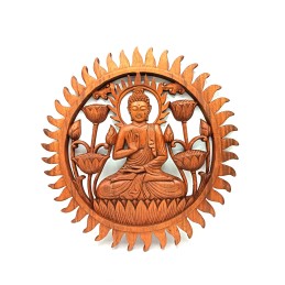 Panel de madera de Buddha y...