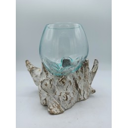 Vidrio fundido sobre madera...