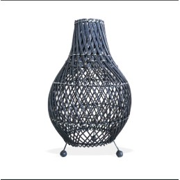 wicker table lamps - black