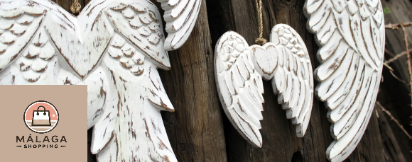 colgante madera alas angel